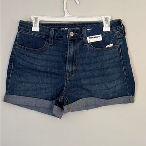 Old Navy Wow High-Rise Denim Shorts in Dark Blue Wash